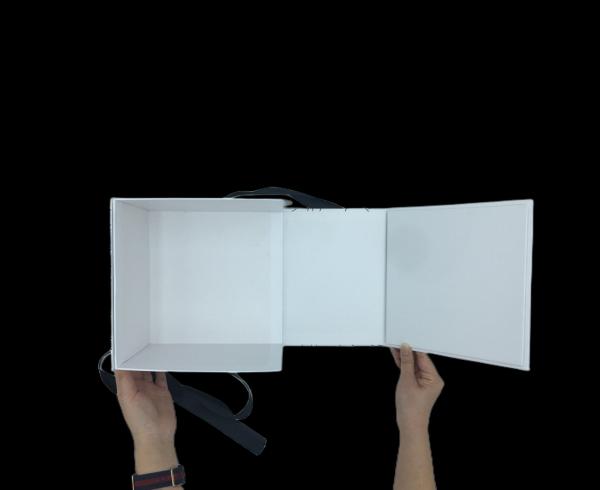Threaded Ribbon Double Opening Half Fold Graffiti Christmas Gift Box Egg Packaging