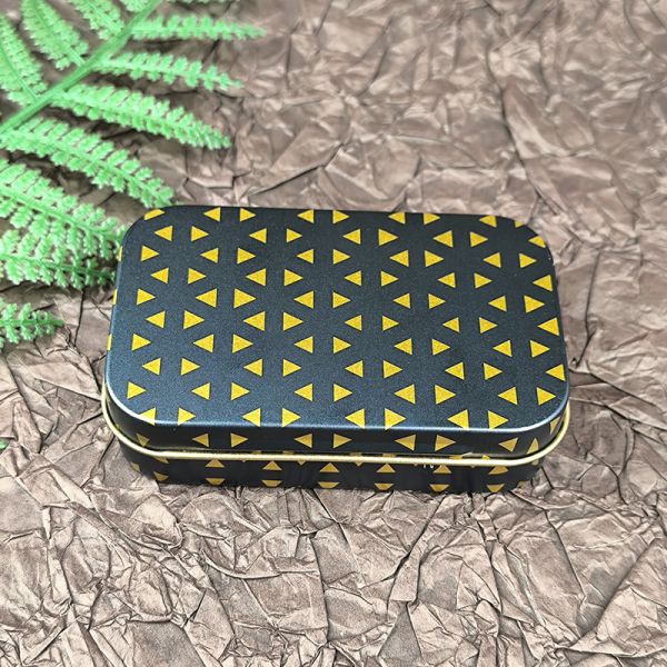 Food Grade Rectangular Embossed Tinplate Metal Box for Cigar Candy Tea