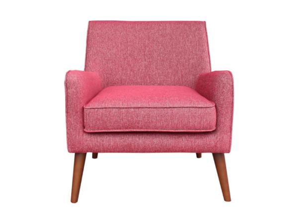 Scarlet Colour Fabric Arm Chair Timber Legs Modern Occasional Chairs