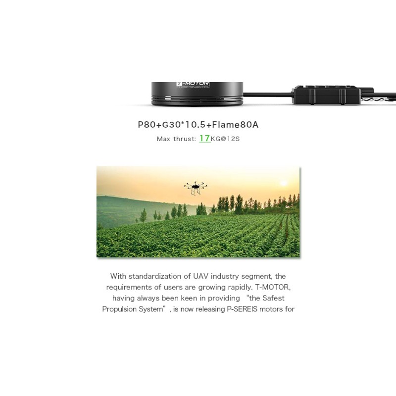 Wholesale T-motor P80 KV100/120/170 Agriculture Brushless Motor High Power Thrust And Performance For UAV Airplane Module