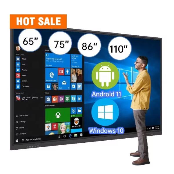 86-Inch Interactive Smart Board UHD 4K 4000:1 Contrast Ratio 3840 X 2160