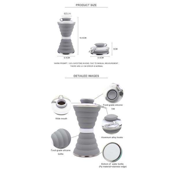 LFGB Standard BPA Free Collapsible Silicone Water Bottle