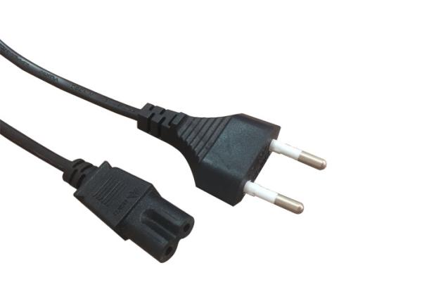 Household Electrical European Power Cord 2pin Ac Standard Power Cord In Black