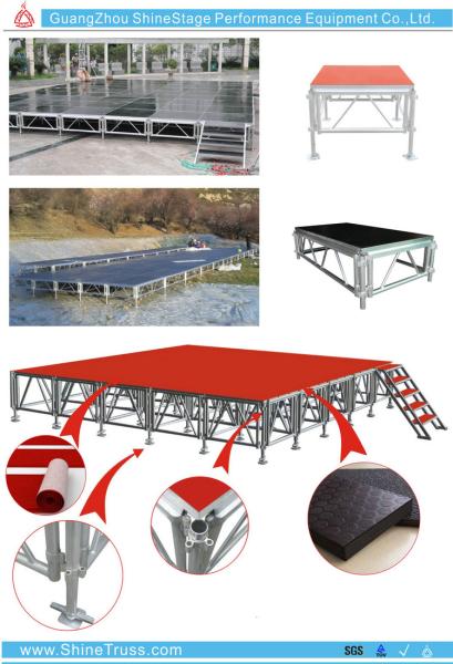 1.22*1.22m Easy install 18mm thickness plywood stage portable assemble stage