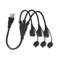 USA Certificate 6Ft 3 Pin Plug 515P To 3 Way Nema 515R Ac Extension Cord Three Prong Outlet Splitter