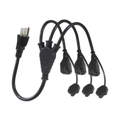 Certificado dos EUA 6Ft 3 Pin Plug 515P para 3 Way Nema 515R Ac Extension Cord Three Prong Outlet Splitter