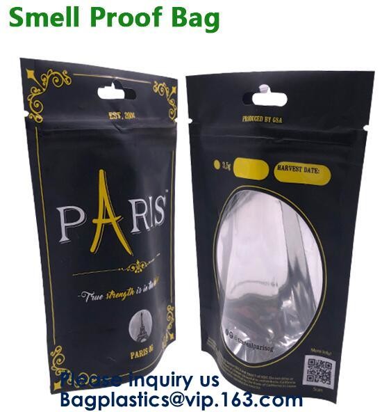 Mylar k Foil Carbon Smell Proof Bag with One Side Clear,3.5 Grams Jungle Boys Packaging Paris Og Smell Proof Zippe