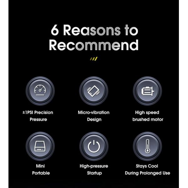 Wireless Tire Inflator Portable Air Compressor 5200mAh Rechargeable Tire Inflator