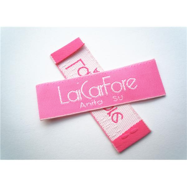 Garments Woven Clothing Label Tags , Sewing Embroidered Clothing Labels