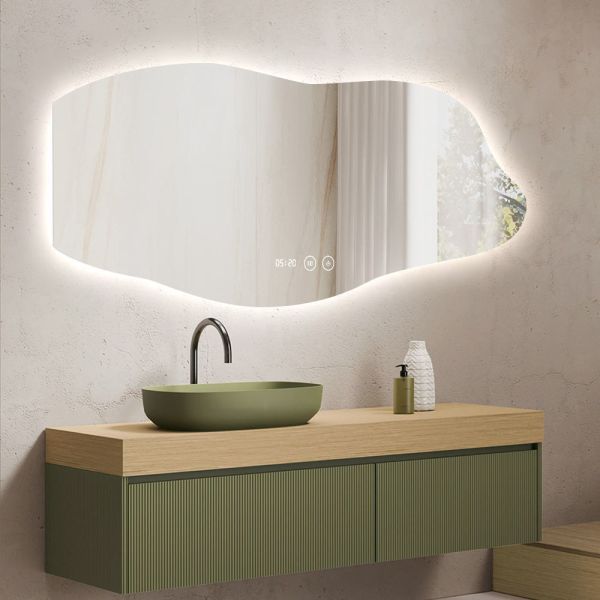 Aluminium Alloy Framed Round Bathroom Mirror With Back Light