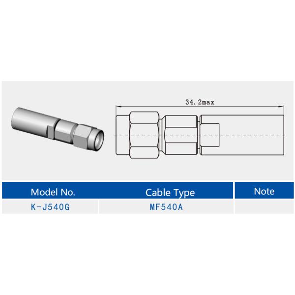 Straight K2.92mm Male Stainless Steel RF Connector for MF540A Cable