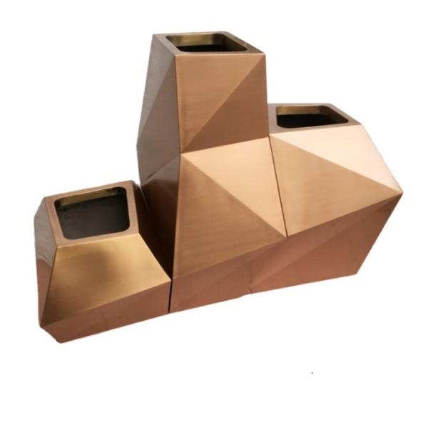 Modern decorative metal rose gold plant box flower pot