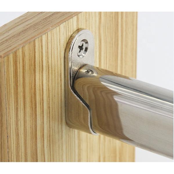 Zinc Alloy Oval Wardrobe Clothes Hanging Rail Holder Support Bracket Rail End Support