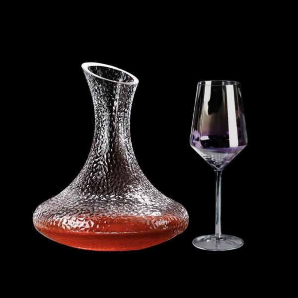 Vente en gros d'aérateur de décanteur de vin en cristal sans plomb, fabriqué à la main.