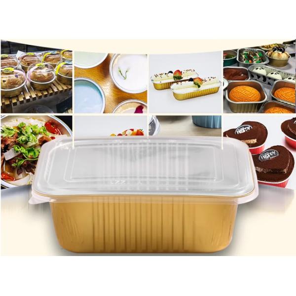Food Grade Disposable Gold Colored Aluminium Trays with Lid at Prices