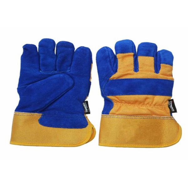 Blue Customized Safety Leather Hand Gloves , Hand Protection Gloves