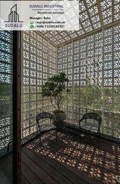 Customized Aluminum Perforated Veneer Panel Metal Pallery Decoration Screen