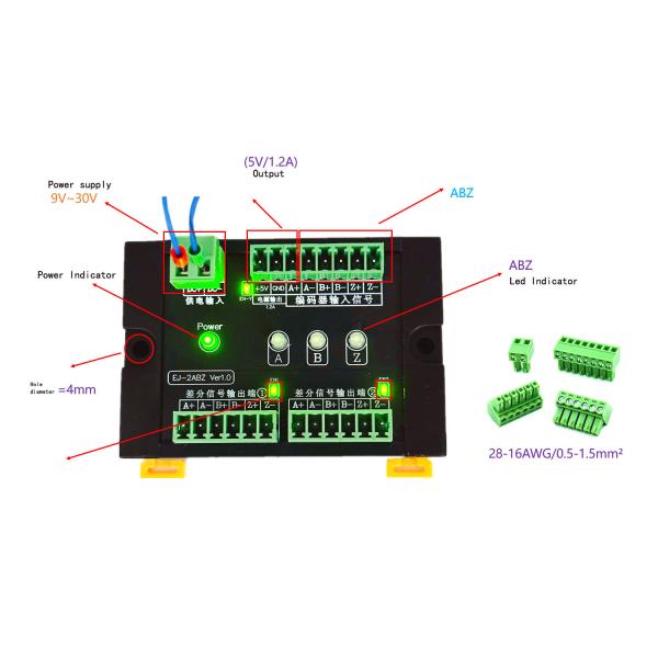 1 In 2 Out Servo Encoder Pulse Signal Splitter Distributor 5V TTL / RS422 Differential Signal Output
