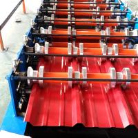 Metal Roll Forming Roofing Sheet Machine PPGI / GI Material With PLC Control