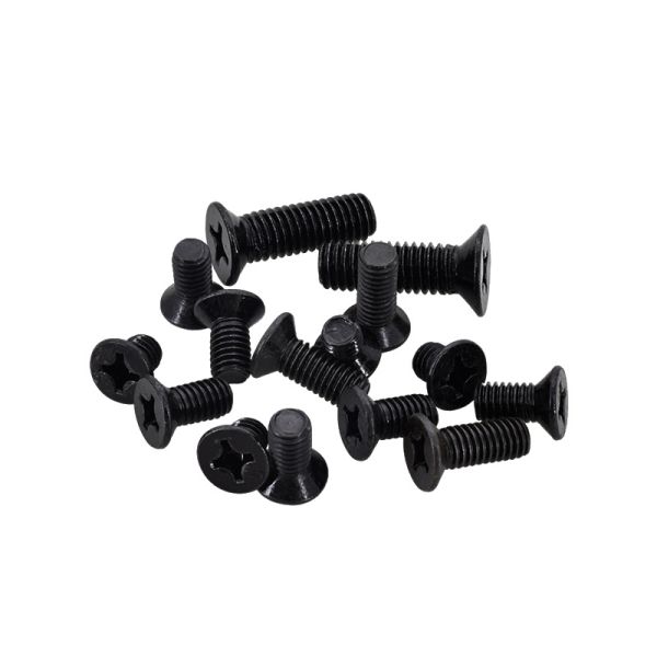Customized Size High Strength Cross DIN965 Oxide Carbon Steel Countersunk Head M7 Machine Screw Black