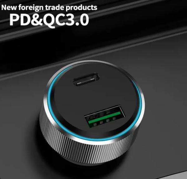 2 Ports 45W Dual  Type C USB Car Charger Fast Charging  Power Adapter