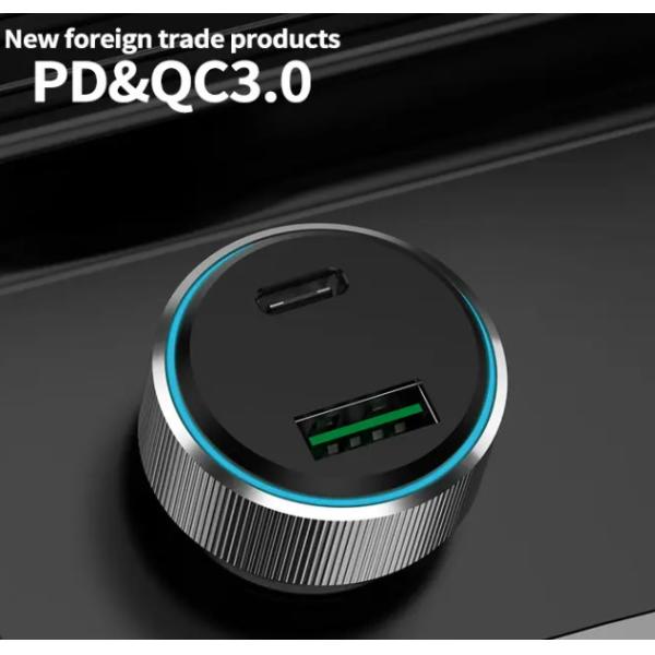 2 Ports 45W Dual Type C USB Car Charger Fast Charging Power Adapter