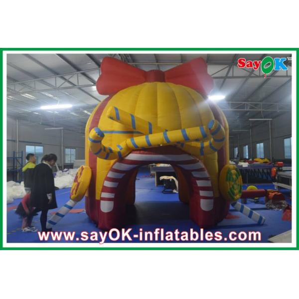 Дом конфеты Customed красный Inflaltable большого на открытом воздухе оранжевого раздувного шатра тоннеля, шатер ткани Оксфорда водоустойчивый