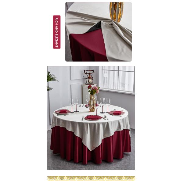 Customized Polyester Wedding Banquet Table Cloth Dobby Pattern