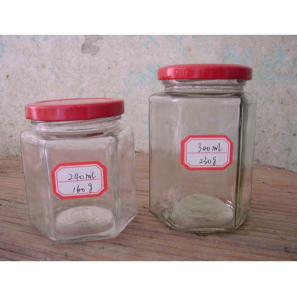 240ml 300ml hexagon glass jar for honey