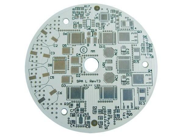 Aluminium Circuit Board Metal Core Diameter 112mm 5W Power White Solder Mask Black Silkscreen