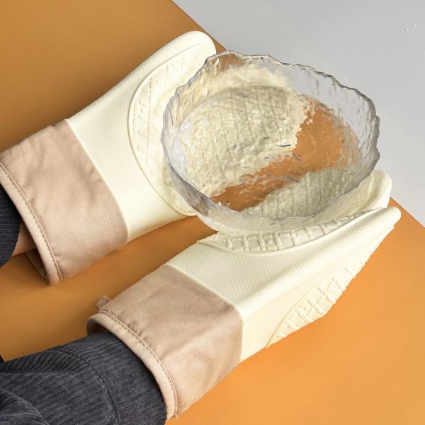 Gants de four à barbecue réutilisables épaissis en silicone polyvalent sans odeur