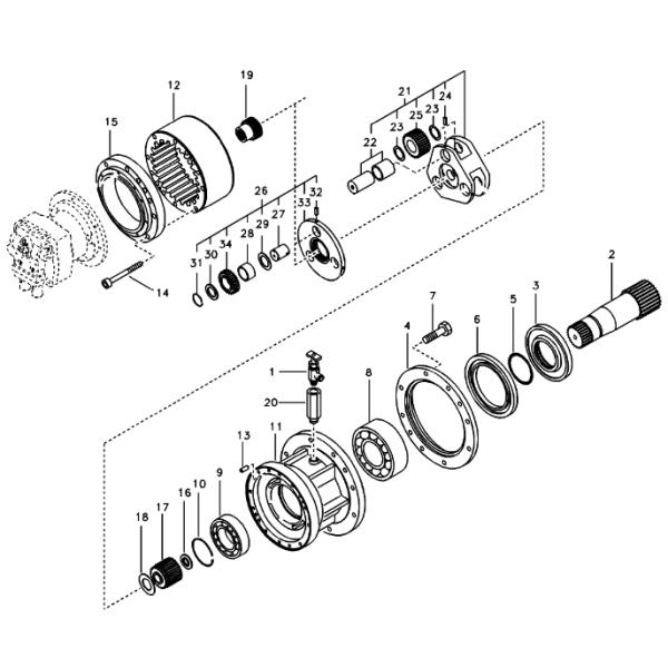 Incidence de réducteur de transmission de l'oscillation VOE14640027 14640027 pour Vo-lvo EC210B EC460B