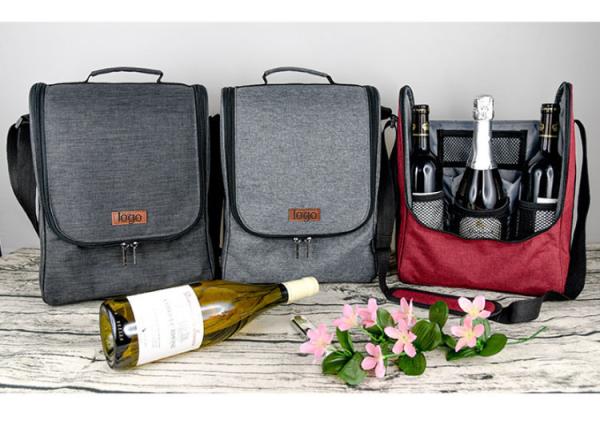Factory supply Ice insulated nylon wine bottle cooler bag for three wines