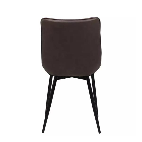 ISO9001 Aging Resistance Chrome Metal Dining Chair Leather Dining Room Chairs