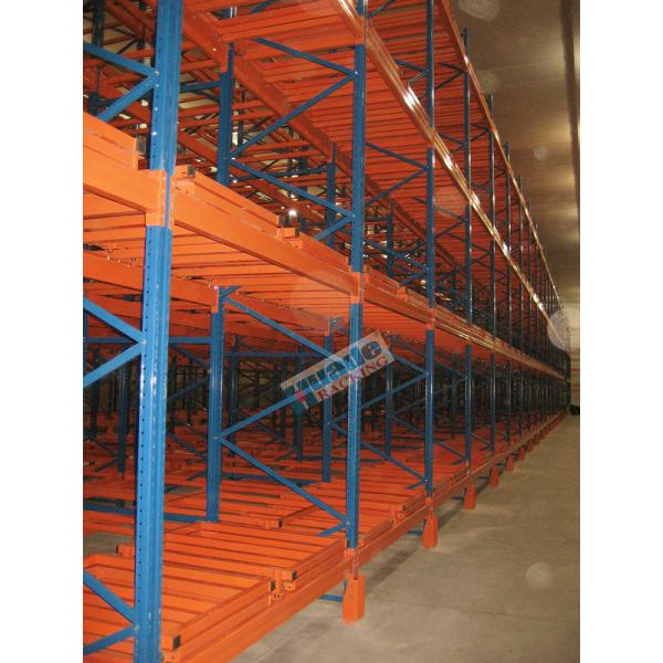 Industrial Push Back Rack Galvanised Pallet Racking Single Pallet Per Level