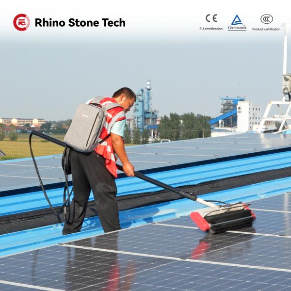 Water Waterless Solar Panel Cleaner Roller Brush Heavy Duty Clear