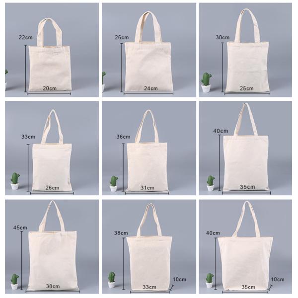 Custom Logo Eco Blank Shopping Bag Organic Cotton Canvas Tote with Customized Color