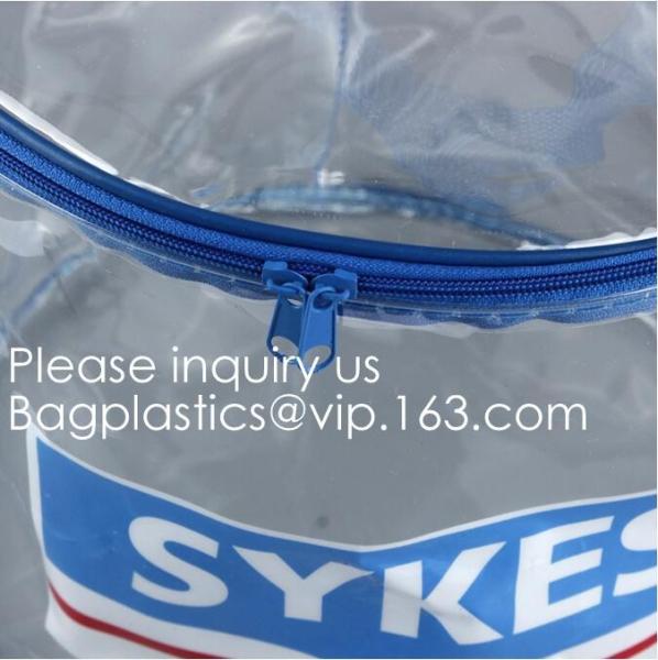 Crystal Clear Cosmetic Bag TSA Air Travel Toiletry Bag Set with Zipper Vinyl PVC Make-up Pouch Handle Straps for Women M