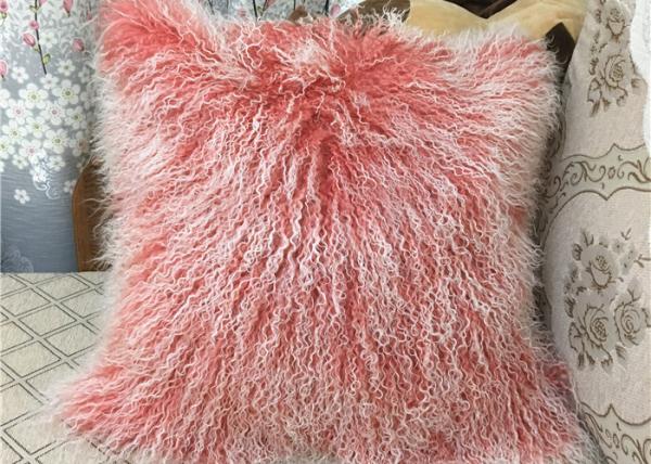Tibetan Lambswool Pillow Cover Natural Long Haired Mongolian Lamb Fur Pillow