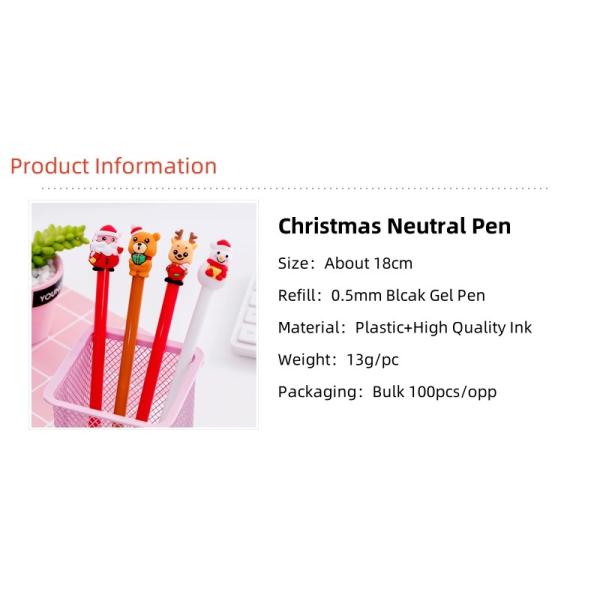 Colorido tema de Navidad en 3D 0.5mm Pluma de gel regalo creativo pequeños premios Pluma neutral