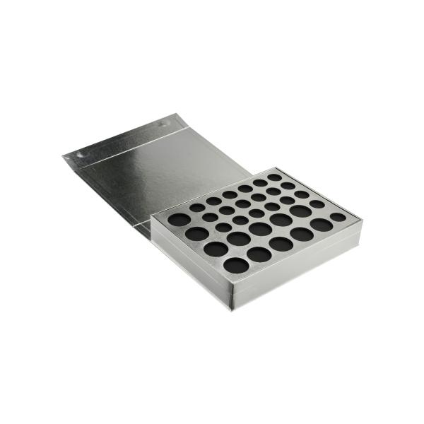 Customized Silver Magnetic Cosmetic Gift Boxes , Eyeshadow Paper Box For Lipstick Blush