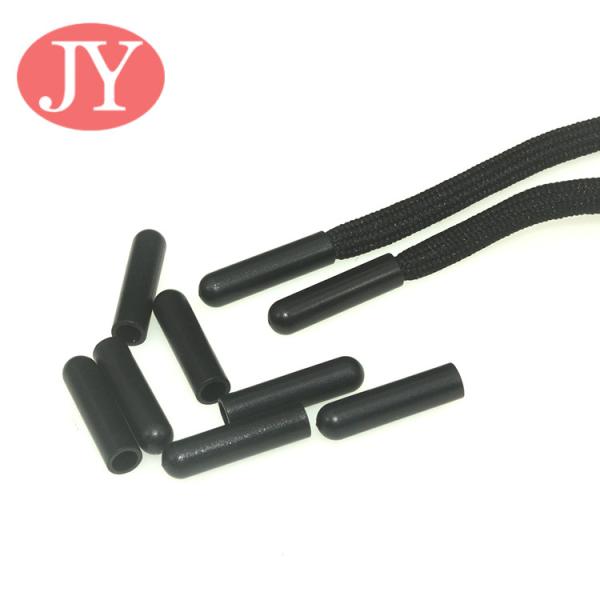 Jiayang aglet Glossy black color tube shape ABS plastic tipping plastic aglets