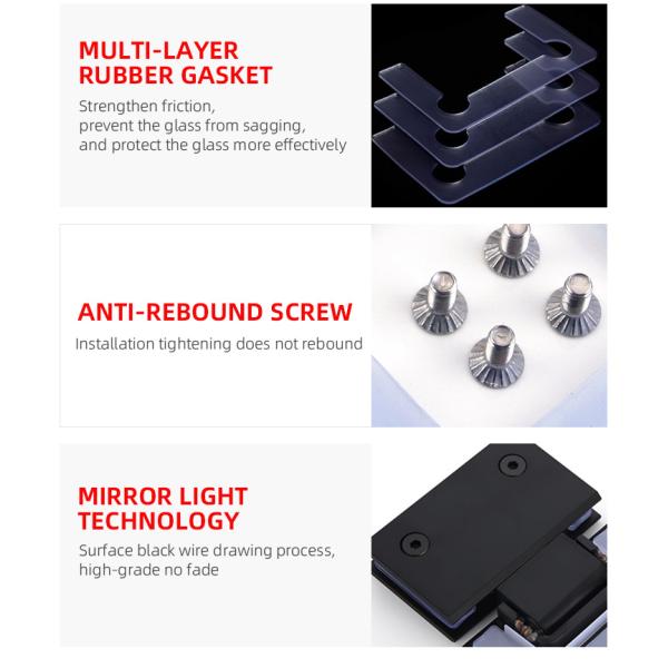 Mejore su experiencia de ducha con el acero satinado de 180 grados de cristal a bisagra de la puerta de vidrio