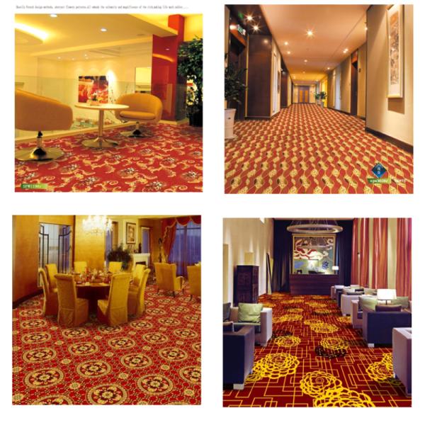 Polypropylene PVC Commercial Flooring Antique Flower Pattern OEM Service
