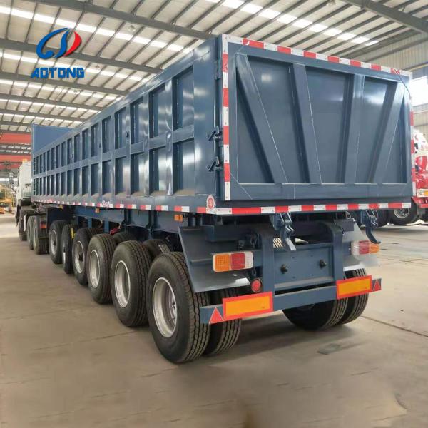3 Axle Tri-Axle Rollover Dump Square Dump 30 Tons Hydraulic Rear Dump Trailer Tipper Semi Truck Tipping Trailer Semi Trailer