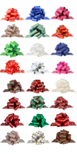 Metallic Rose Gold, Red, Gold, Silver Gift Wrap Pull Bow Set, 6 Inch Large 4'' , Assorted Ribbon For Gift Basket