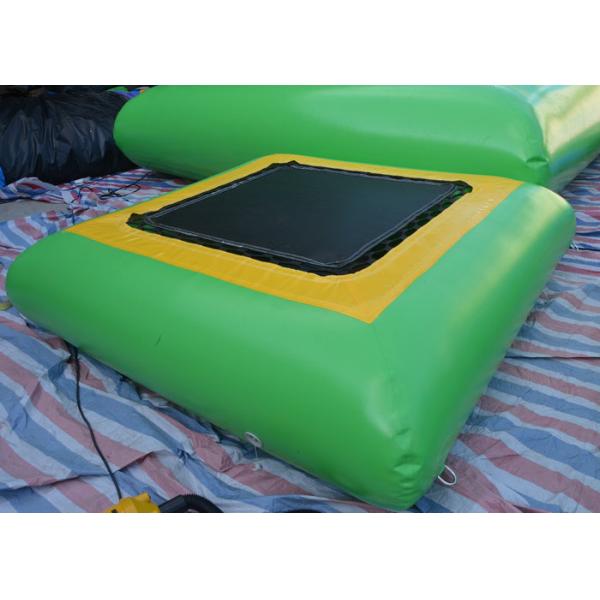 PVC Tarpaulin 0.9mm Giant Green Inflatable Water Park / Bounce Jumping Bed for Kid