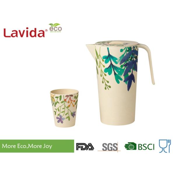 Hand Drawn Water Bottle Jug Melamine Beverage Jar Rustic Texture High Strength