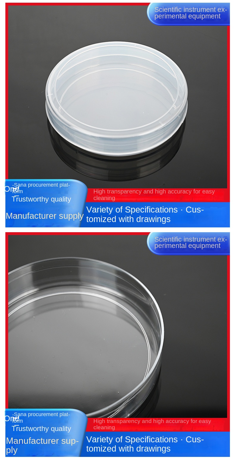 Sterile Polystyrene Petri Dishes - Disposable, Multi-Sizes for Microbiology & Lab Research
