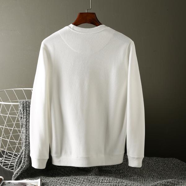 O-Neck Embroidered Men's Round Collar Sweater Terry Pullover Unlined and Workmanship